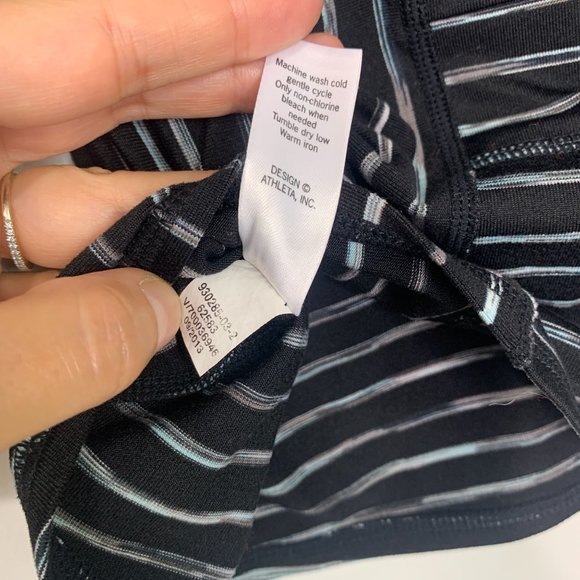 ATHLETA Pump It‎ Up Striped Short Sleeve Tee Sz XS - Picture 7 of 7